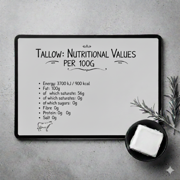 T's Tallow Beef tallow typical nutritional values