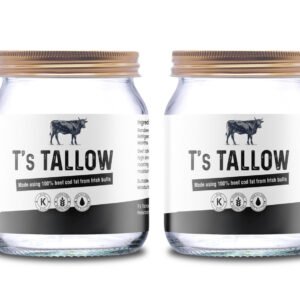 Natural Irish beef tallow in a sealed jar by T’s Tallow