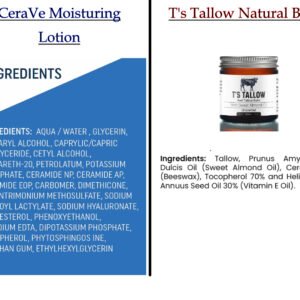 Comparing between T's Tallow and Cerave