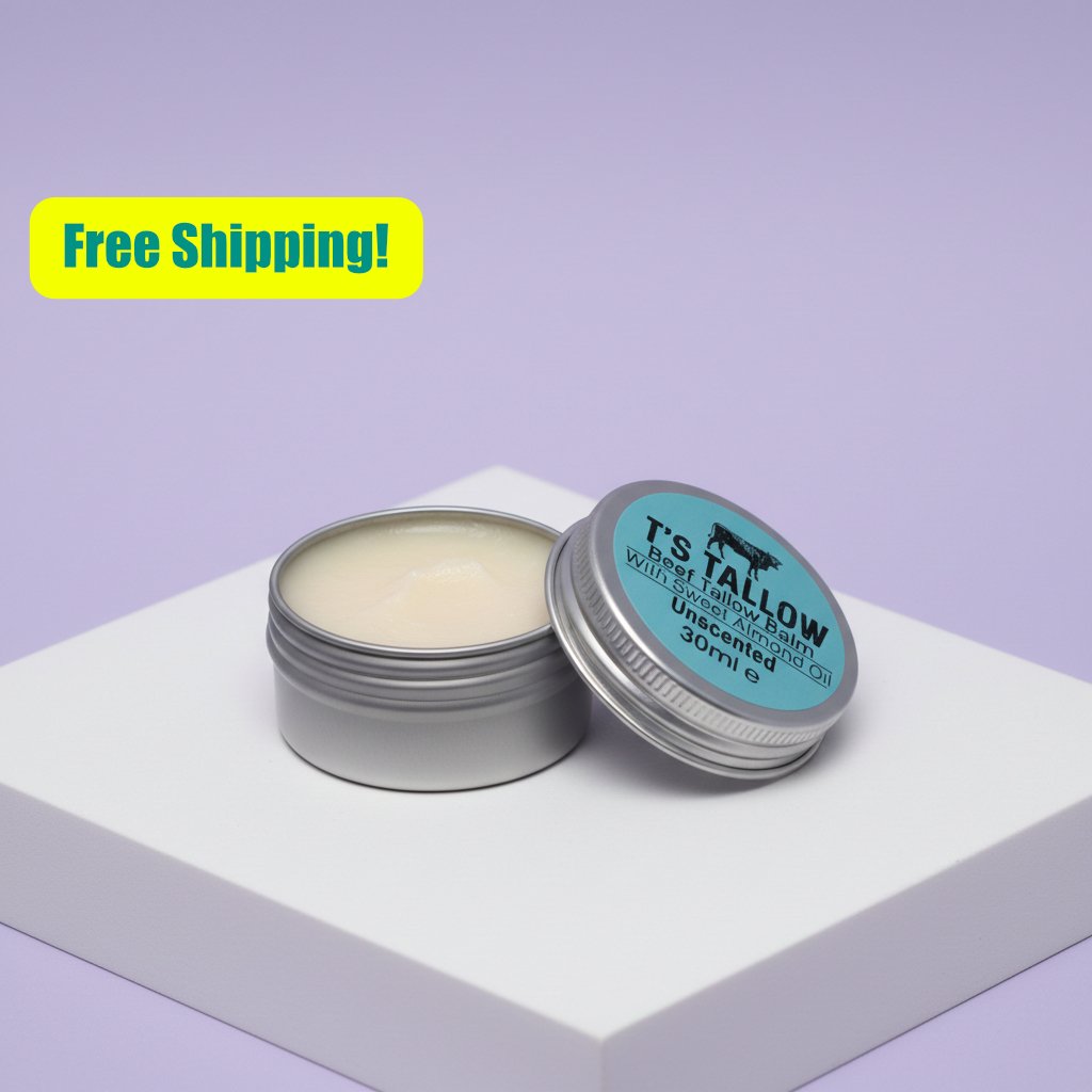 open tin of beef tallow balm