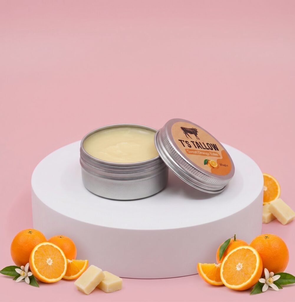 Irish Beef Tallow Balm with Organic Sweet Orange 30ml Tin
