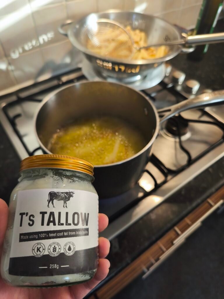 T's Tallow being used to cook