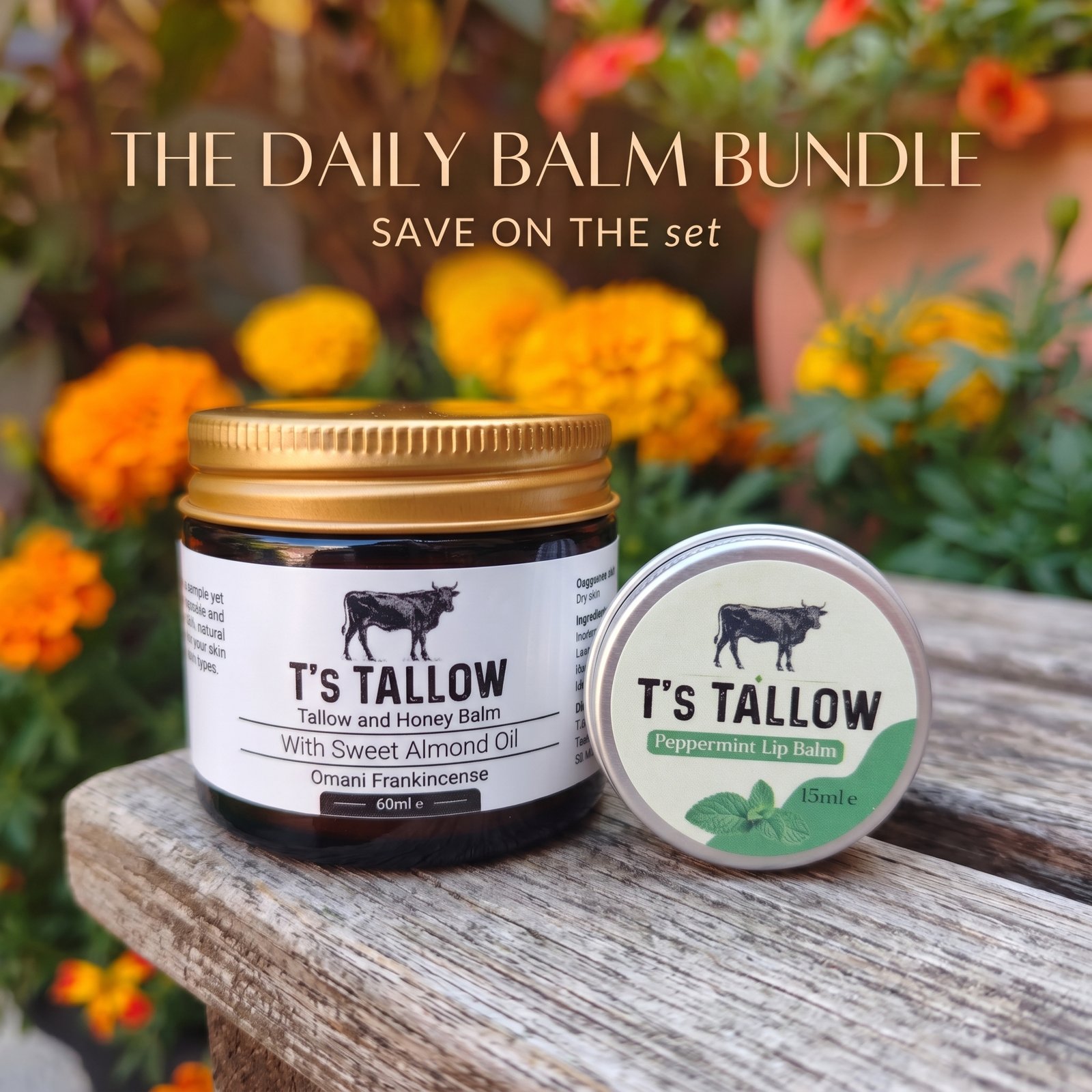 Beef Tallow Balm and Lip Balm Bundle HMC