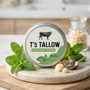 Natural Tallow Lip Balm with Organic Peppermint